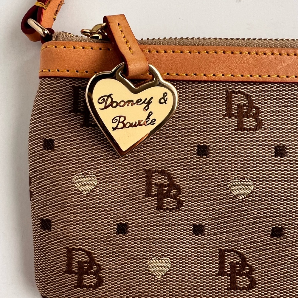 Dooney & Bourke Brown and Gold Wristlet - Picture 2 of 6